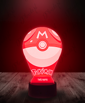 Lampka LED 3D Plexido Pokeball