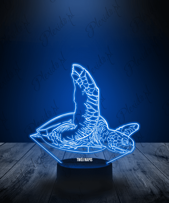 Lampka LED 3D Plexido Żółw Oceaniczny