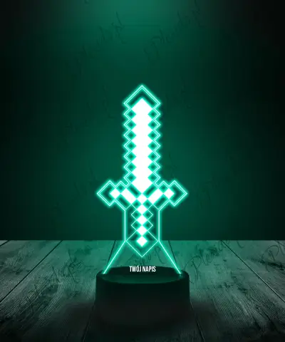 Lampka LED 3D Plexido Minecraft Miecz