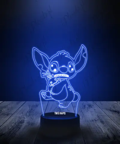 Lampka LED 3D Plexido Stich Przestraszony