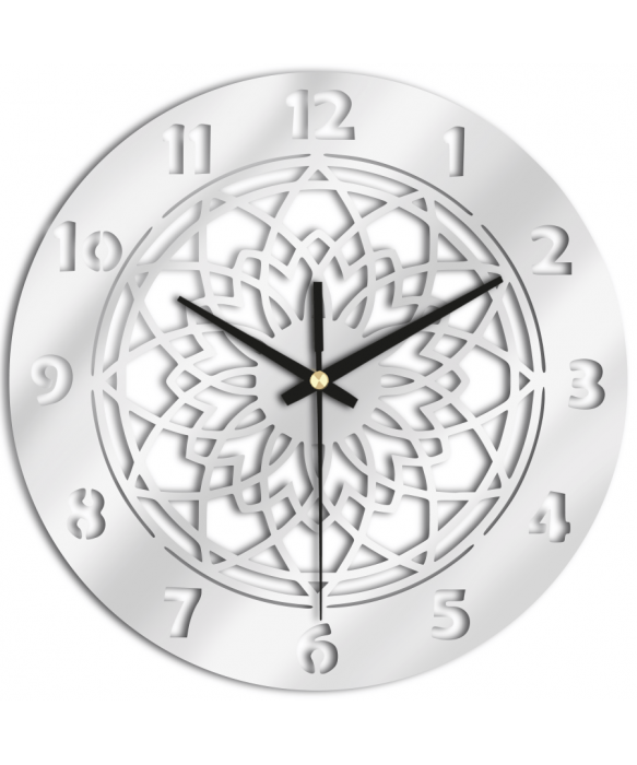 Zegar Ścienny do Salonu Plexido Biały Kwiat - 1