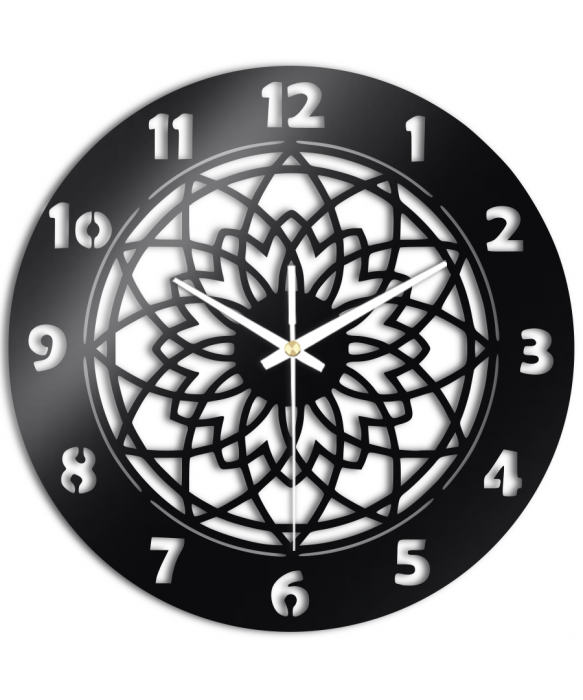 Zegar Ścienny do Salonu Plexido Czarny Kwiat - 1