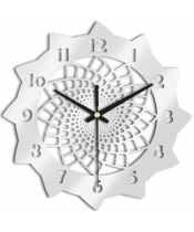 Zegar Ścienny do Salonu Plexido Biały Spirala - 1