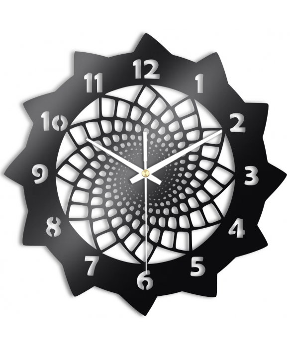 Zegar Ścienny do Salonu Plexido Czarny Spirala - 1