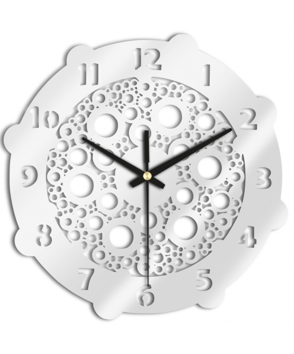Zegar Ścienny do Salonu Plexido Biały Kółka - 1