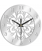 Zegar Ścienny do Salonu Plexido Biały Kwiat Symetryczny - 1