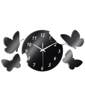 Zegar Ścienny do Salonu Plexido Czarny Motyle - 1