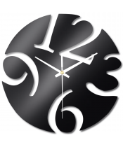 Zegar Ścienny do Salonu Plexido Czarny Duże Cyfry - 1