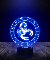 Lampka LED 3D Plexido Skorpion Ósmy Znak Zodiaku - 2