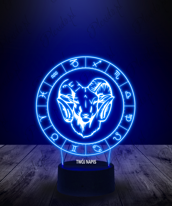Lampka LED 3D Plexido Baran Znak Zodiaku - 1