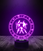 Lampka LED 3D Plexido Bliźnięta Znak Zodiaku 21.05–20.06 - 1