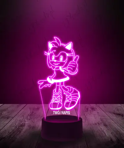 Lampka LED 3D Plexido Bajka Sonic Amy Rose - 1