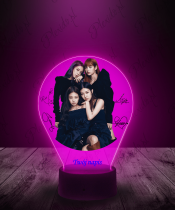 Lampka LED 3D Plexido z Nadrukiem Black Pink Autografy - 2