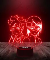 Lampka LED 3D Plexido Boruto i Sarada - 2