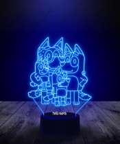 Lampka LED 3D Plexido Bluey z Rodziną - 1
