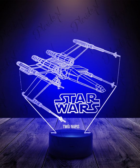Lampka LED 3D Plexido x-wing Star Wars