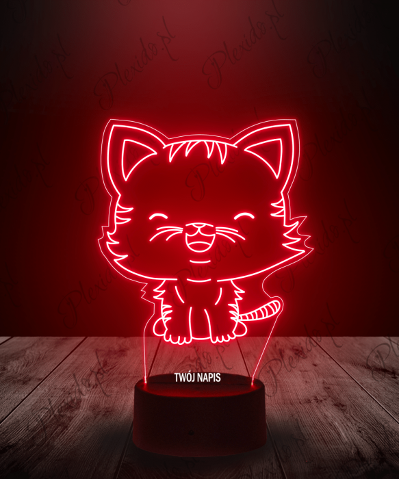 Lampka LED 3D Plexido Słodki Kotek Kot