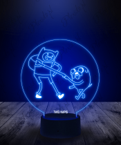 Lampka LED 3D Plexido Pora na Przygodę Finn Jake Żółwik