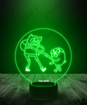 Lampka LED 3D Plexido Pora na Przygodę Finn Jake Żółwik - 3