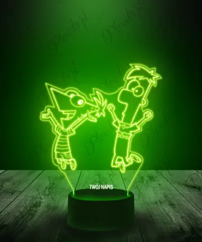 Lampka LED 3D Plexido Kreskówka Fineasz i Ferb