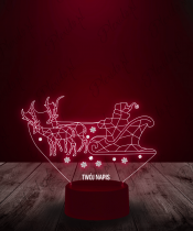 Lampka LED 3D Plexido Święty Mikołaj Zaprzęg