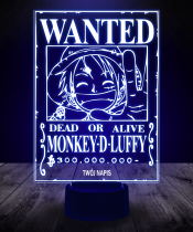 Lampka LED 3D Plexido Monkey Luffy Wanted - 1
