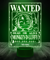 Lampka LED 3D Plexido Monkey Luffy Wanted - 3