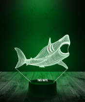 Lampka LED 3D Plexido Rekin Żarłacz Biały