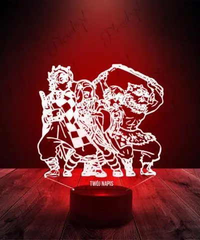 Lampka LED 3D Plexido Demon Slayer Bohaterowie