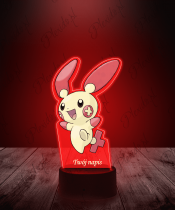 Lampka LED 3D Plexido z Nadrukiem Pokemon Plusle