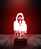 Lampka LED 3D Plexido Dekoracja Halloween Krzyk Maska