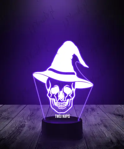 Lampka LED 3D Plexido Dekoracja Halloween Wiedźma Czaszka