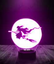 Lampka LED 3D Plexido Halloween Czarownica na Miotle