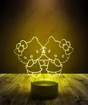 Lampka LED 3D Plexido Hello Kitty Siostry