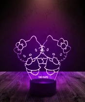 Lampka LED 3D Plexido Hello Kitty Siostry