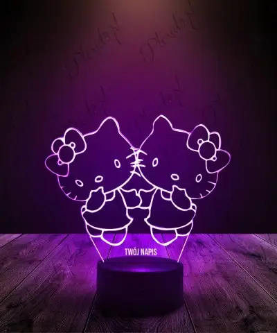 Lampka LED 3D Plexido Hello Kitty Siostry