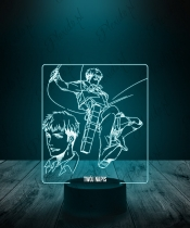 Lampka LED 3D Plexido z Nadrukiem Attack On Titan Jean Kirschtein - 1