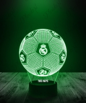 Lampka LED 3D Plexido z Nadrukiem Piłka Nożna Klub Real Madryt - 1