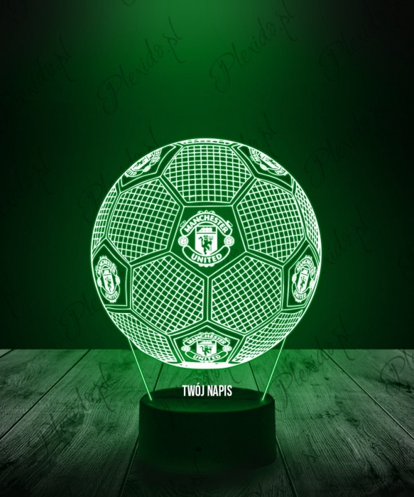 Lampka LED 3D Plexido z Nadrukiem Piłka Nożna Klub Manchester United - 1