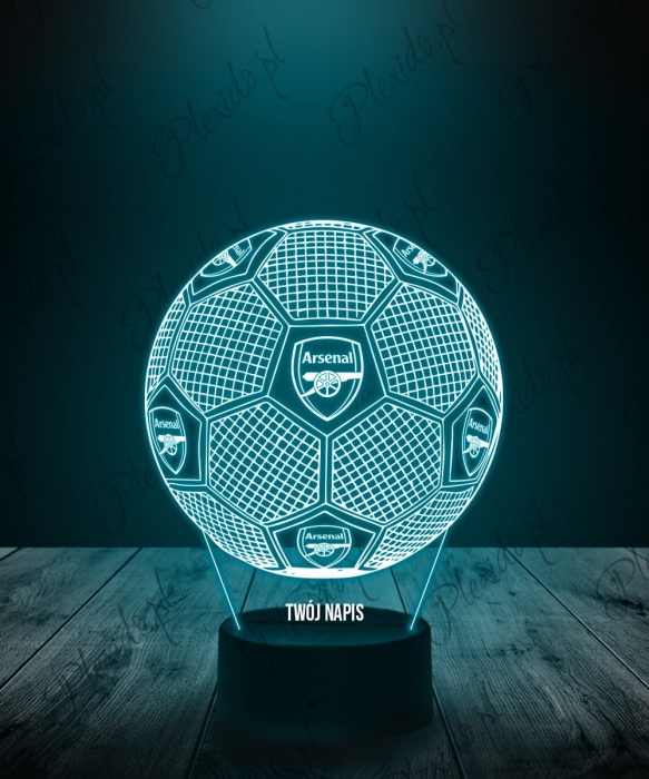 Lampka LED 3D Plexido z Nadrukiem Piłka Nożna Klub Arsenal F.C. - 1