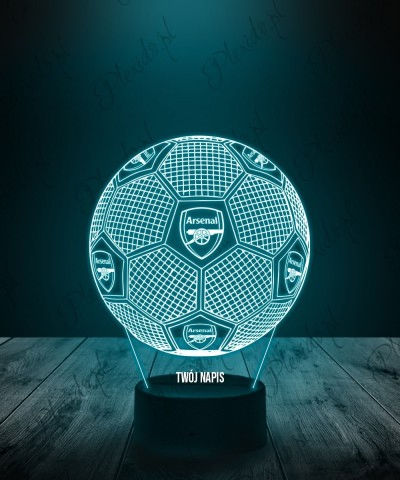 Lampka LED 3D Plexido z Nadrukiem Piłka Nożna Klub Arsenal F.C. - 1