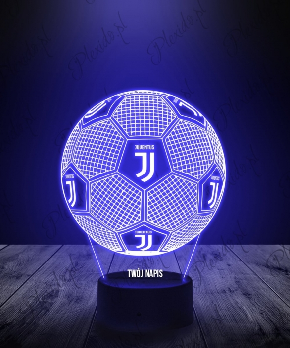 Lampka LED 3D Plexido z Nadrukiem Piłka Nożna Klub Juventus F.C. - 1