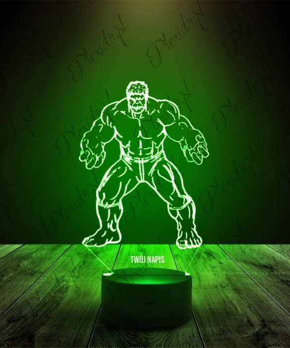 Lampka LED 3D Plexido Incredible Hulk