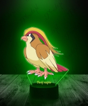 Lampka LED 3D Plexido z Nadrukiem UV Pokemon Pidgey - 1