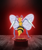 Lampka LED 3D Plexido z Nadrukiem UV Pokemon Beedrill - 1