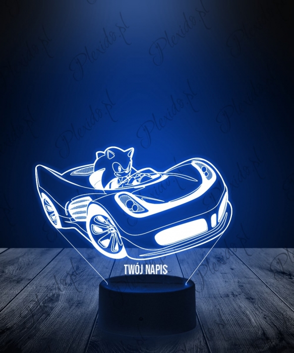 Lampka LED 3D Plexido Sonic w Samochodzie - 1