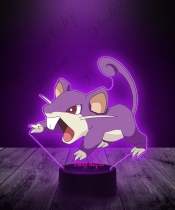 Lampka LED 3D Plexido z Nadrukiem UV Pokemon Rattata - 1