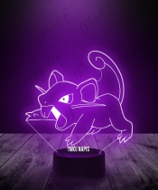 Lampka LED 3D Plexido Pokemon Rattata - 1