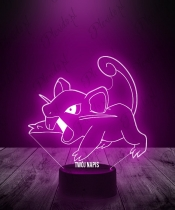 Lampka LED 3D Plexido Pokemon Rattata - 2