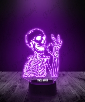 Lampka LED 3D Plexido Halloween Szkieletor - 1